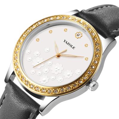 China Student Waterproof Luminous Flower Diamond Korean Quartz Watch 2021 YAZOLE 572 Waterproof Women's Watch Women's Watch for sale