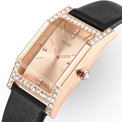 China Yazole C005 Fashion Shock Resistant Ladies Watch Rhinestone Superior Luxury Leather Wristwatches Quartz Women Watch Square Dial Gift Watch 2021 for sale