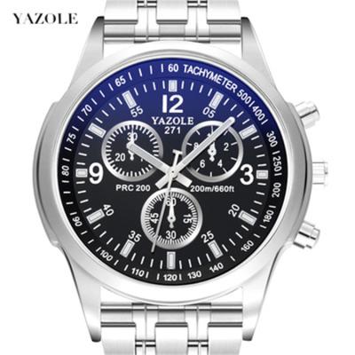 China Yazole brand stainless steel date men's quartz watch business watch men's luxury watch 271 G water resistant for sale