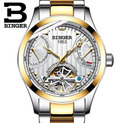 China Top Brand BINGER Luxury Auto Date Watch Tourbillon Skeleton Men's Watch Skeleton Men's Automatic Mechanical Sports Wristwatch 1181 Male Clocks for sale