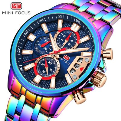 China MINI FOCUS 0352 Auto Date Men Watches Fashion Luxury Chronograph Rainbow 2021 Military Sport Watch For Men Wrist Watch for sale