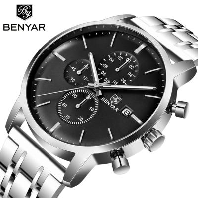 China BENYAR PAR 5146 2021 New Men's Water Resistant Watch benyar Brand Steel Luxury Casual Sports Quartz Full Tops Business Quartz Male Relojes for sale