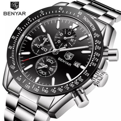 China benyar date 2021 new BENYAR 5140 men's watch brand chronograph date military top luxury waterproof automatic by-5140m sports watch for sale