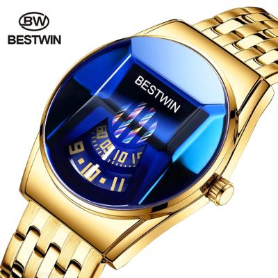 China 2021 BESTWIN Watch Fashion Luxury Sports Watch Men Gold Military Quartz Watches Man Clock Chronograph Casual Wristwatch for sale