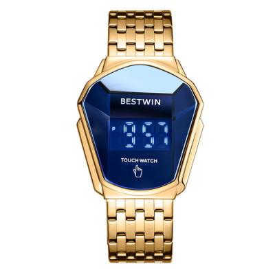 China BESTWIN 6616 water resistant 2021 MEN SIZE new sport watch for man bestwin quartz watches gold steel waterproof wristwatch clock for sale