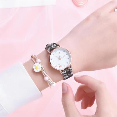 China 2PCS /Set Non-Specific Fashion Women Leather Dress Watches Ladies Casual Black Wristwatches Sports Female Strap Clock Zegarek Damski for sale