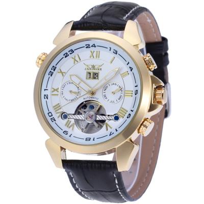 China JARAGAR 001 Date JARAGAR 001 Automatic Mens Watches Luxury Gold Male Clock Bezel Rotating Day Watch Auto Tourbillion Watch Auto Mechanical for sale