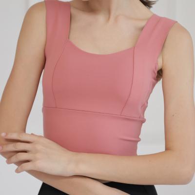 China LULU Quality High Waist Shockproof Antibacterial Shaping Racerback Quick Dry Comfortable Crop Top Sports Bra for sale