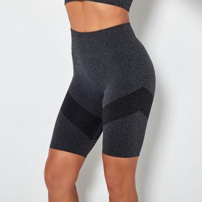 China Anti-Wrinkle Moisture Wicking Shorts Seamless Knitted Sexy Yoga Pants Running Sports Fitness Pants Women for sale