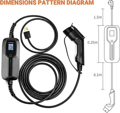 China Elecvlife EV Outdoor Fast Charger 10/16A DDSV Electric Car Level 2 Electric Car Home Cable NEMA6-20 Charging Station for sale