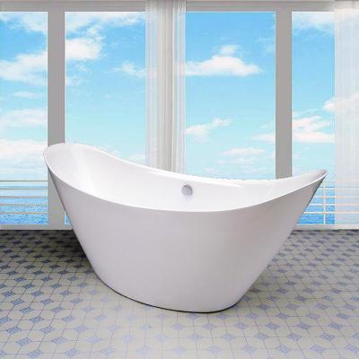 China Freestanding Shiny White Acrylic Bathtubs Indoor Cheap Freestanding Bathtub for sale