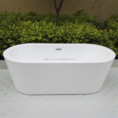 China Hot Sale Freestanding Modern Design Freestanding White Acrylic Bathtub en venta