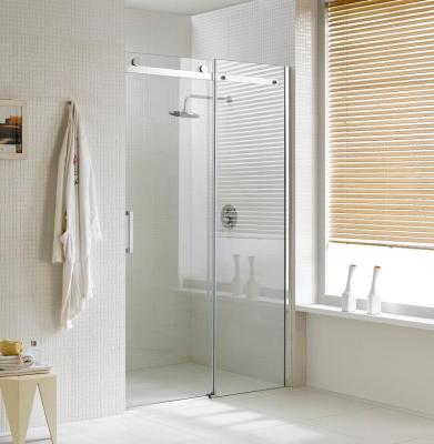 Cina Large Modern Frameless Roller Sliding Tempered Glass Shower Door in vendita