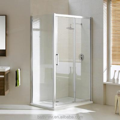 China 2 Sided Bathroom Square Prefab Glass Shower Enclosures Modern Aluminum Profiles For Shower Enclosures for sale