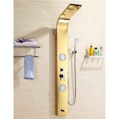 China Modern Stainless Steel Rainfall Shower Panel With Hand Shower Tower System Massage Bathroom Bath Rain Shower Column Set zu verkaufen