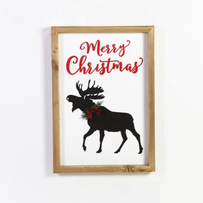 China Wooden Wall Decor Deer Art Decor Low Price Wholesale Rustic Home Christmas Decoration Supplies for sale