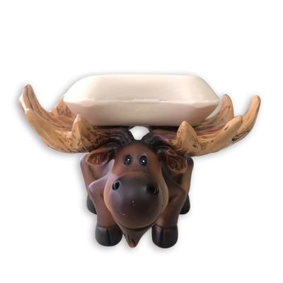 China Other Manufacturer Resin And Wood Professional Craft Resin Deer Soap Dish for sale