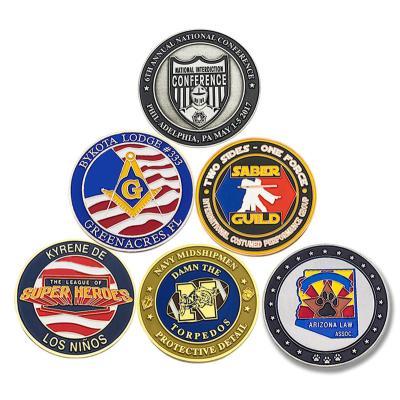 China Custom Zinc Alloy Brass Engraving Manufacturer Challenge Healthcare Institutes Logo 3D Souvenir Enamel Coin Coins for sale