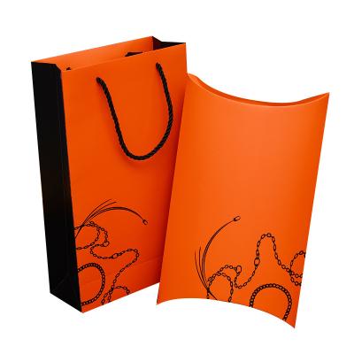 China Custom Recycled Paper Materials Paper Materials Clothing Custom Apparel Garment Gift Orange Packaging Box for sale