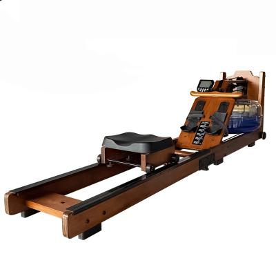 China Universal Wooden Water Resistance Rowing Machine Gym Equipment Silent Foldable Rowing Machine for sale