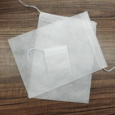 China Chinese Factory Size White Color Customized Food Packet Disposable Nonwoven Filter Bags For Tea With Thread for sale