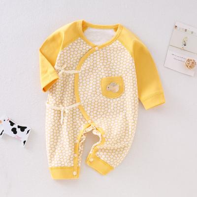 China Newborn Baby Jumpsuit Cotton Flap Side Warm Pure Cotton Overalls Breathable Washable Substantial for sale