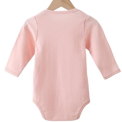 China Substantial Sale Eco-Friendly Washable Breathable Warm Plain Long Sleeve Infant Clothing Rompers Comfortable Pure Cotton Baby Jumpsuits for sale