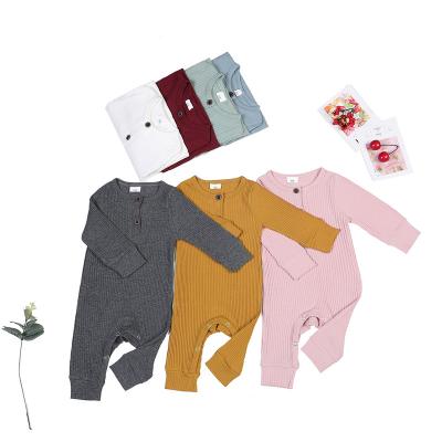 China Substantial Eco-friendly Washable Breathable Baby Clothes Newborn Girls Autumn Long Sleeve Design Knitted Cotton Rompers for sale