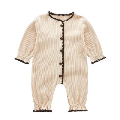 China One Piece Growing Baby Spring Washable Eco-Friendly Breathable Cotton Substantial Autumn Infant Long Sleeve Organic Clothes Newborn Organic Cotton Baby Romper for sale