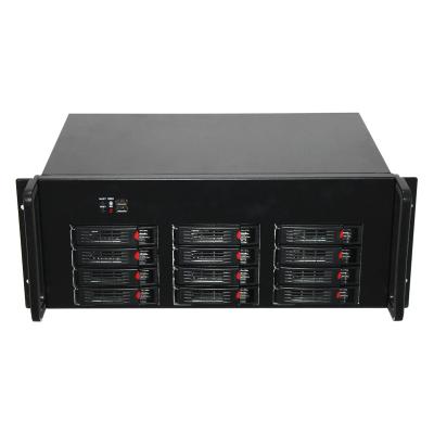 China With Hot Fan NAS Case 12 Bays Storage ITX Exchange 4U Server Chassis Manufacturer Server Case with 2.5/3.5 hdd for sale