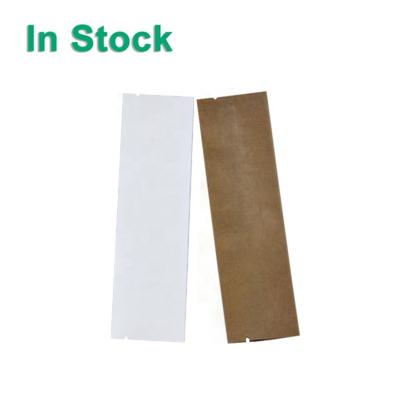 China Recyclable Brown Kraft Paper Metallic White Aluminum Foil Laminated Powder Sugar Single Serve Packaging Small Stick Heat Seal Bag for sale