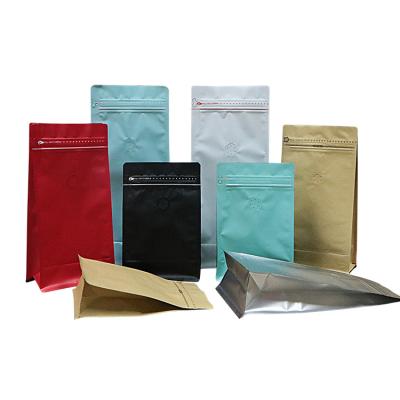 China Recyclable Eight Side Seal Zipper Coffee Bags With Valve And Zipper Packaging For Coffee Bag Packaging Frosted Ziplock for sale