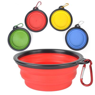 China Viable Wholesale Portable Silicone Collapsible Collapsible Dog Pet Driver Travel Bowl for sale