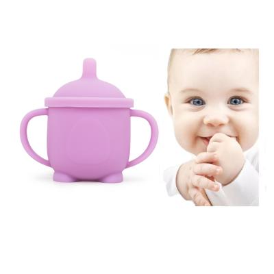 China BPA Free Baby Training Bottle Food Grade Silicone Cups Leakproof Straw Cup Feeding Nontoxic Baby Sippy Drinking Cup for sale