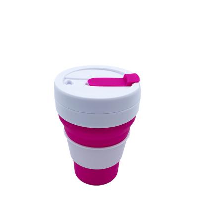 China Portable Telescopic Drinking Silicone Collapsible Hot Viable Collapsible Straw Cup Silicone Cup Coffee Mug Silica Travel Mug for sale