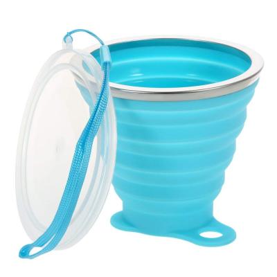 China Hot Sale 500ml 350ml Viable Silicone Baby Collapsible Cup Traveling Increasing Outdoor Portable Water Bottle Silicone Cup for sale