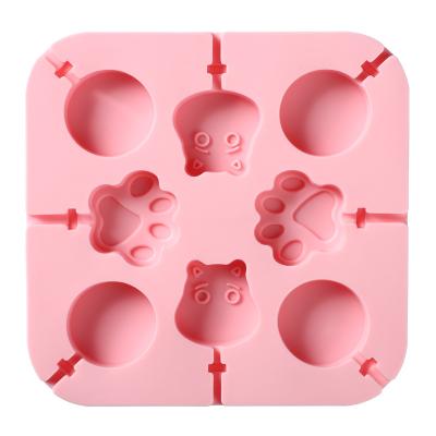 China Viable Animal Round Lollipop Molds Chocolate Hard Candy Silicone Mold DIY Ice Cream Lolly Molds Cake Tools Kitchen Accessories Baking Square for sale