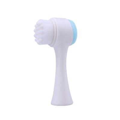 China Silicone Facial Brush Manual Portable Deep Cleansing Double Sides Face Brush Face Cleansing Cleansing Tool for sale