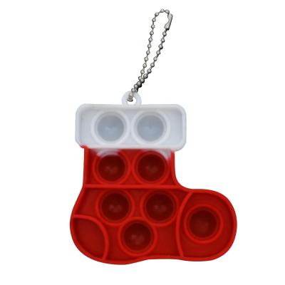 China Mini Christmas Noise Toy Sensory Toy Silicone Education Toy Small Key Chain Key Chain for sale