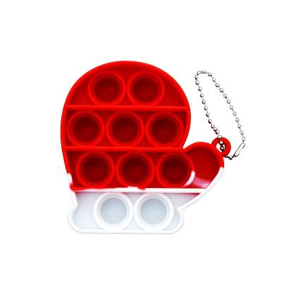 China 2021 New Education Pop Bubble Busty Silicone Key Chain Hot Popular Sensory Toy Christmas for sale