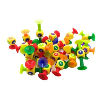 China Building Block Toy DIY Children's Gift Silicone Assembled Sucker Suction Cup Toy Construction Building House Educational Kids Toy for sale