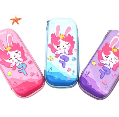 China 1 Durable Cute Zipper Pencil Case Mermaid Pen Bag Fashion EVA Pencil Pouch For Teens for sale