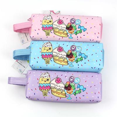 China Durable PU Candy Pencil Case With Handle for sale