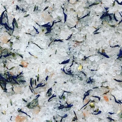 China Body Lavender Babysbreath Bath Salts With Flowers Relax Epsom Salt Dead Sea Bath Salt Jar Relax Foot Soak for sale