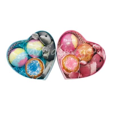 China OEM Mixed Color Bath Fizzies Bath Fizzies Private Label Ball Shape OEM ODM Bunny Doll Bath Bombs Organic Gift Set for sale