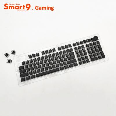 China Wireless Universal Laptop Mechanical Keycaps Desktop Gaming Multimedia Keys Smart9 Black Transparent Keyboard Keycaps for sale