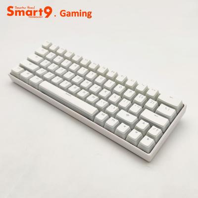 China Smart9 63key RGB color backlight gaming keyboard 60% plug and play mechanical keyboard wireless keyboard for sale