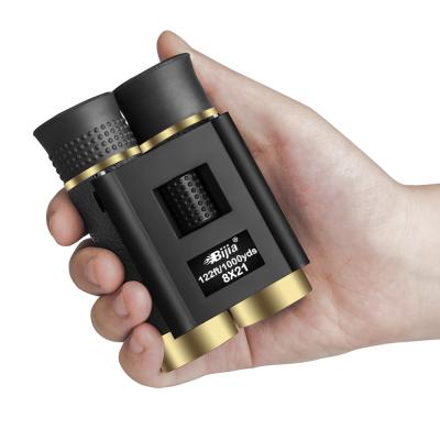 China Rubber+Metal BIJIA 8*21 Mini Portable Telescope Binoculars with HD BAK7 Full-coated Lens for Boys and Girls for sale