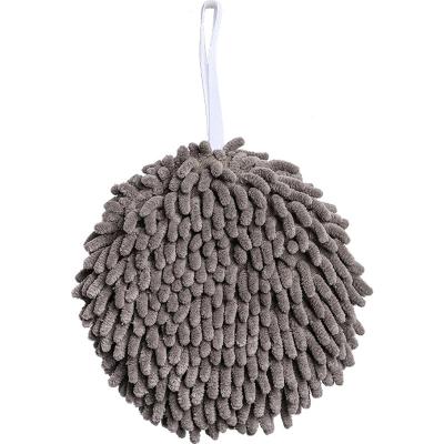 China Simple Viable Chenille Handball Quick Dry Bathroom Hanging Ragkitchen Thickened Absorbent Hand Towel for sale