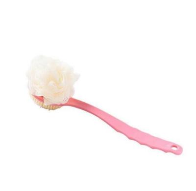 China Long Handle 2 in 1 Soft Handle Long Bristle Back Brush Shower Brush Bath Rubbing Brush for sale